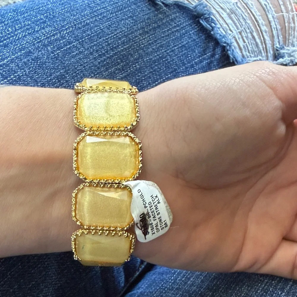 Cost‎ Plus World Market opal faceted stone stretch Bracelet
